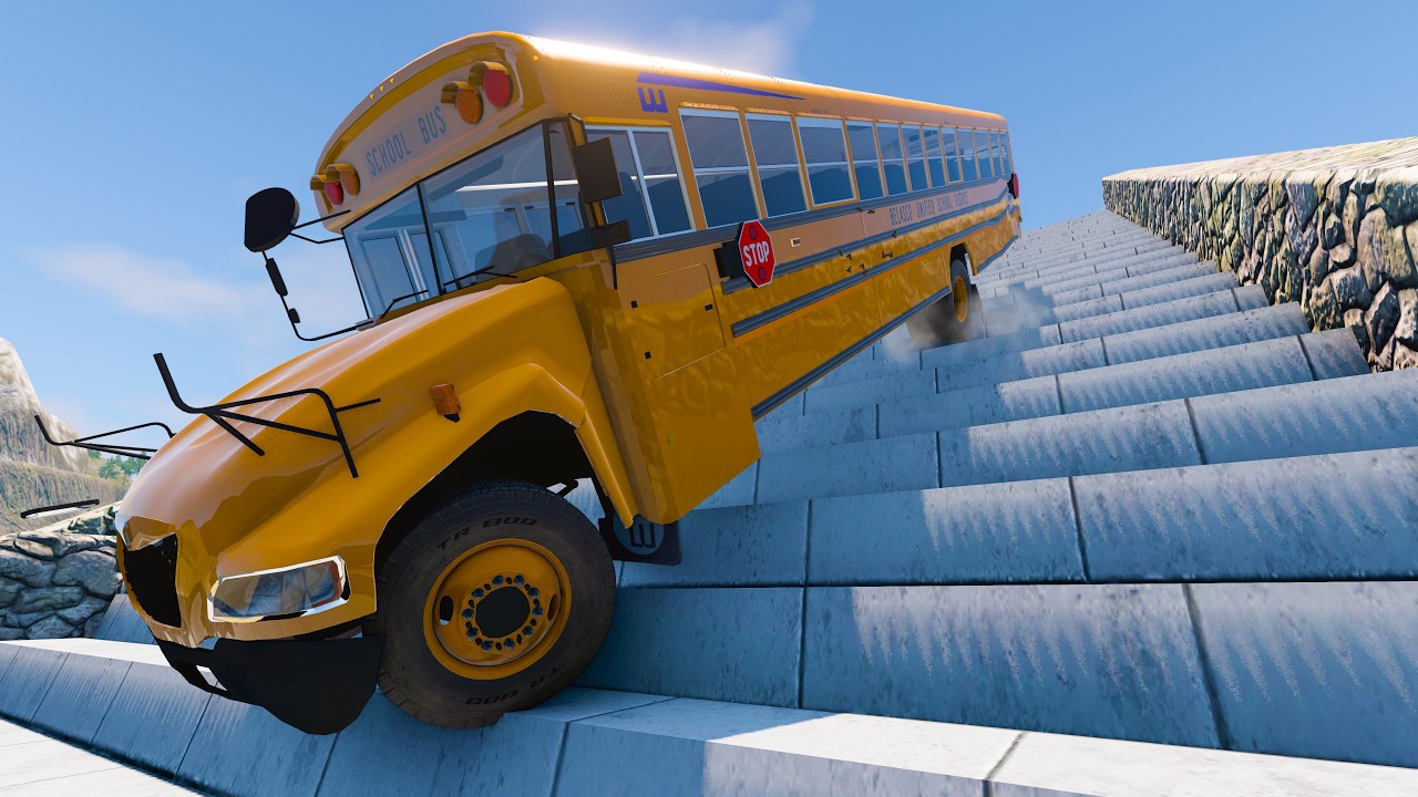 Car vs Stairs #8 | BeamNG Drive | Vehicle Destruction Physics