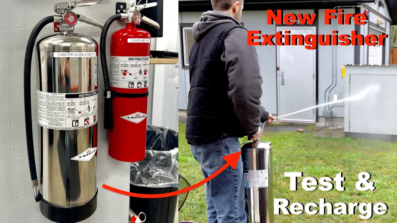 Huge New Water Amerex Fire Extinguisher Unboxing, Testing And Recharging.