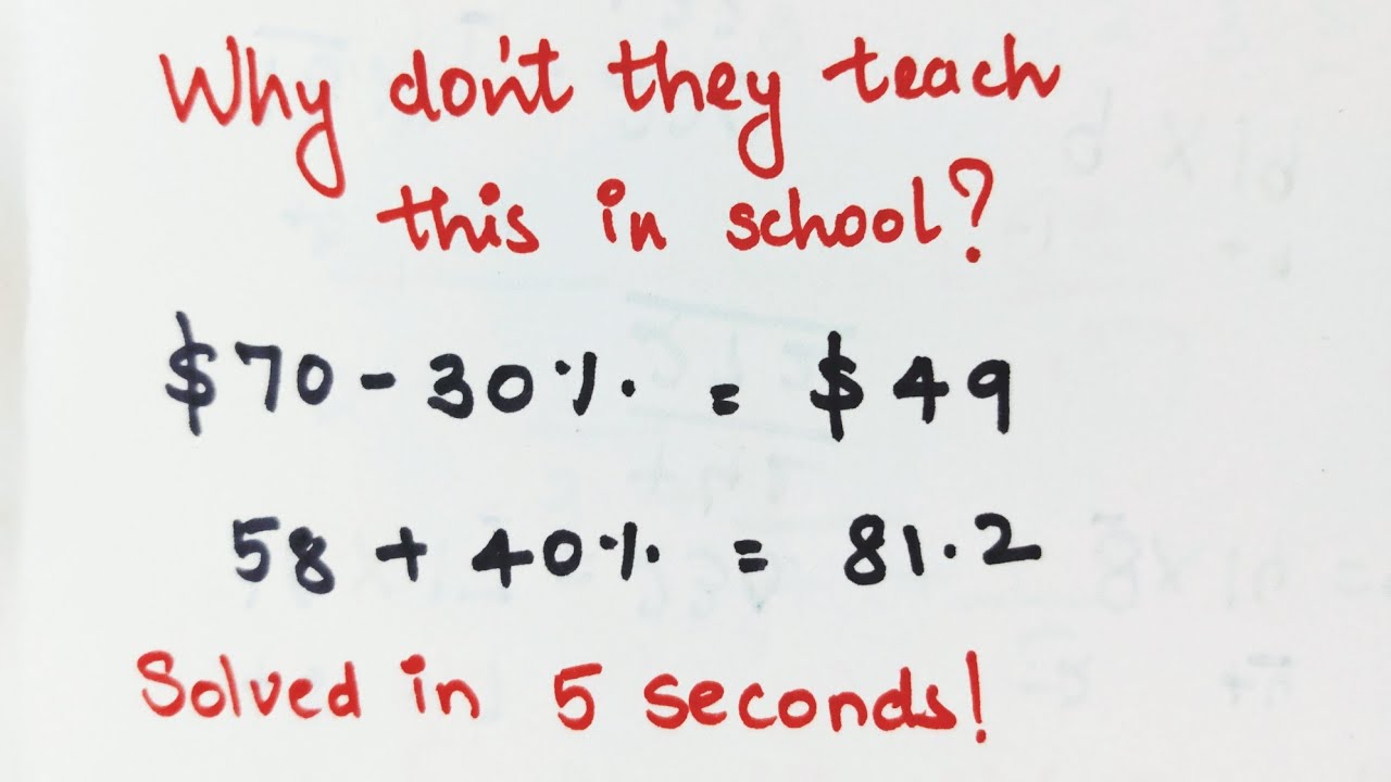 A percentage trick which we all should know!