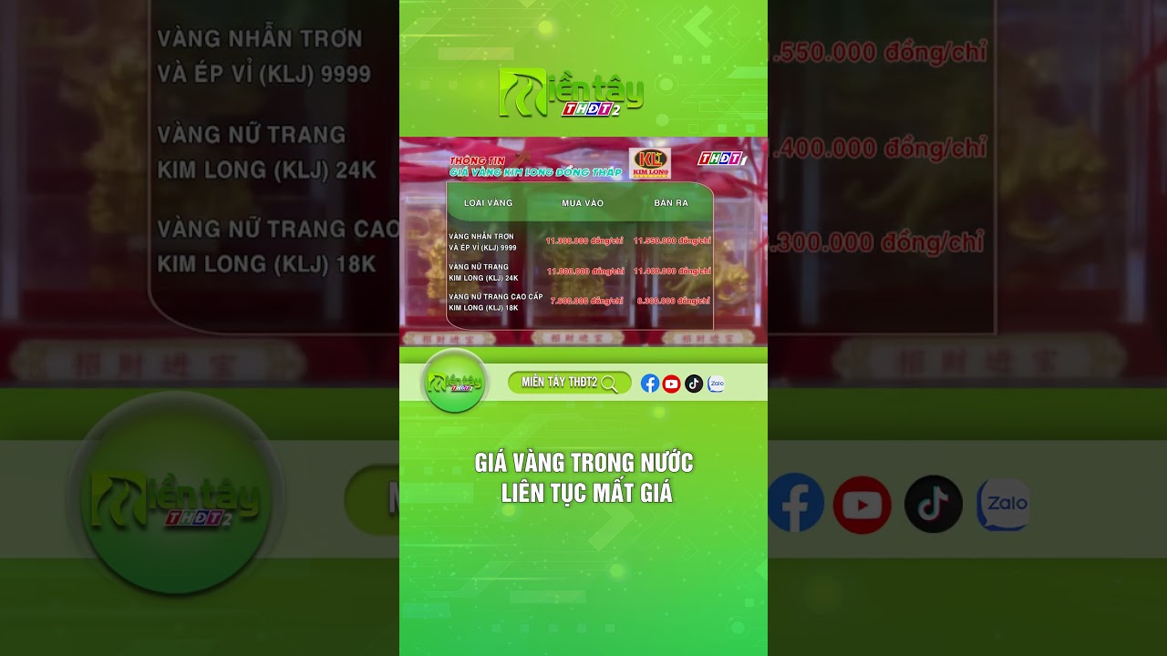 Gi&aacute; v&agrave;ng trong nước li&ecirc;n tục mất gi&aacute; #mientaythdt2 #tintuc #giavang