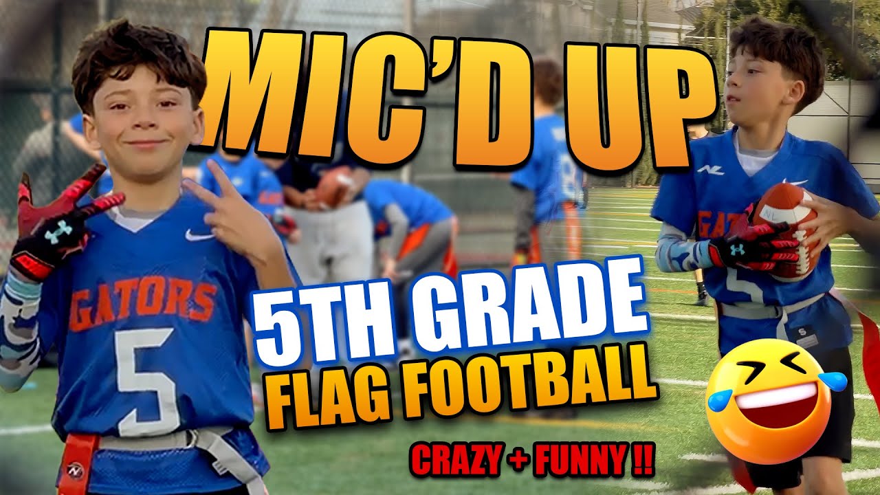 Mic’d Up 5th Grade Flag Football 🏈 | Kids Say the Funniest Things 😂