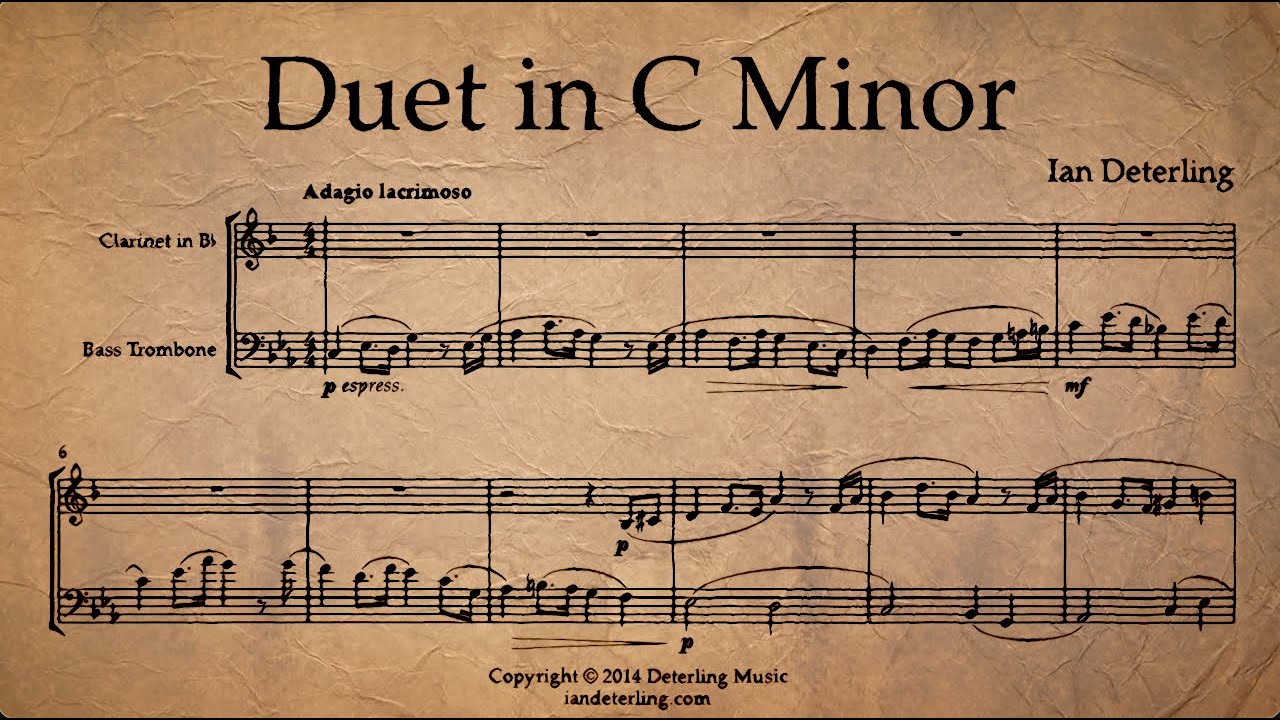 Duet for Clarinet and Bass Trombone in C Minor