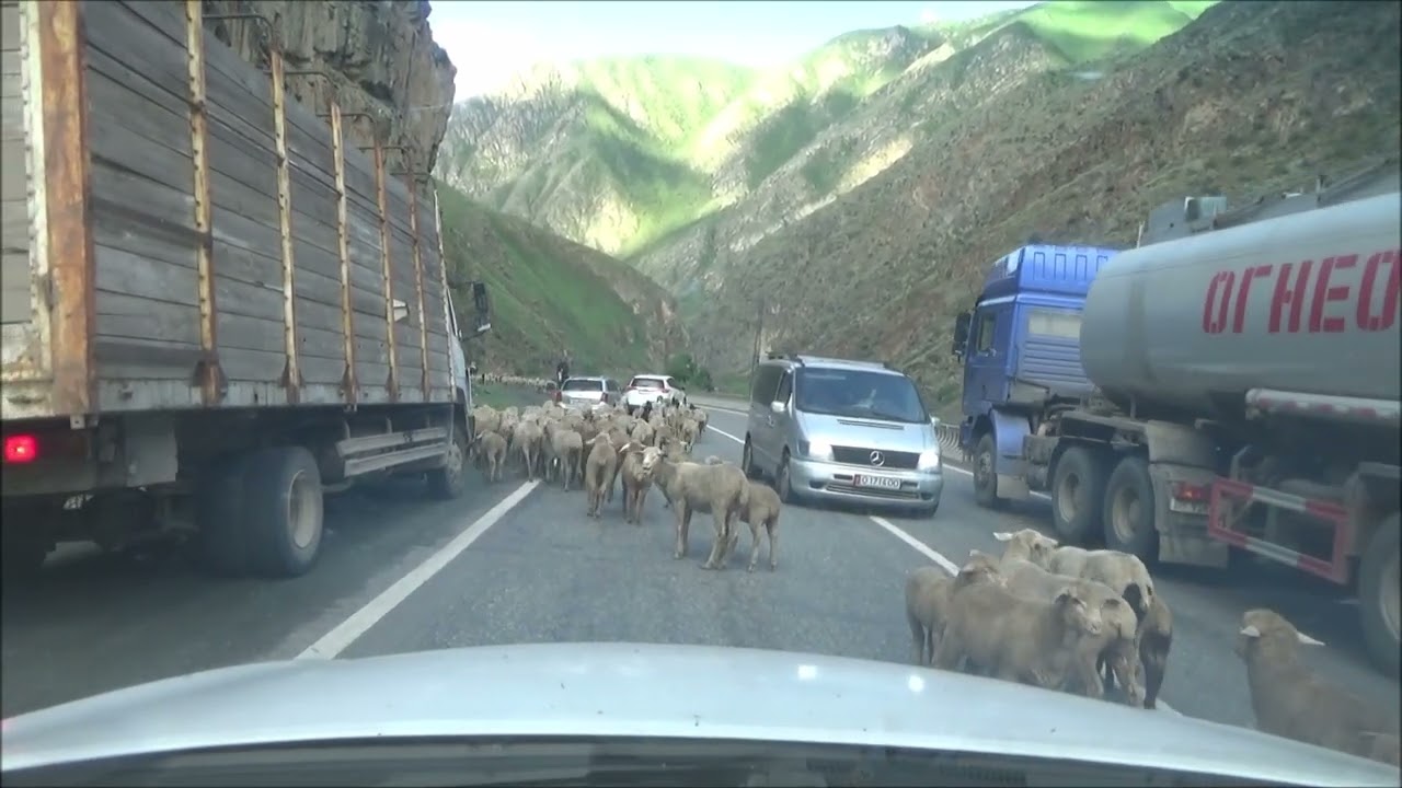 Kyrgyzstan: beautiful mountain road from Bishkek to Osh
