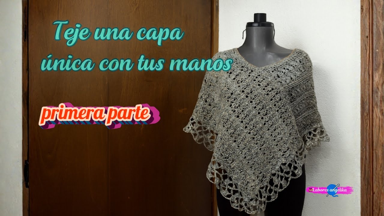 Teje una capa única con tus manos #crochet #tutorial #shorts