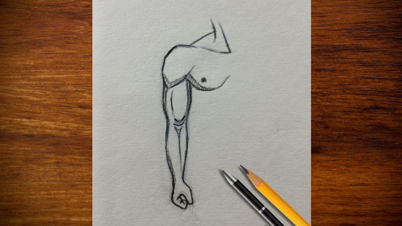 How To Draw Male Front View Side Arm | Tutorial For Beginners 