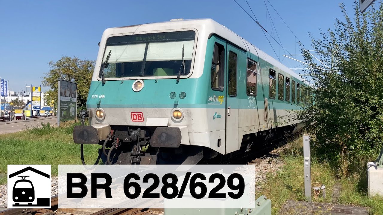 Dieseltriebzüge BR 628/629 in Laupheim [Südbahn 2021]