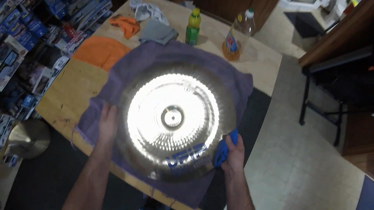 Cymbal cleaning\polishing in real time to achieve a cymbal finish that will blind your audience.