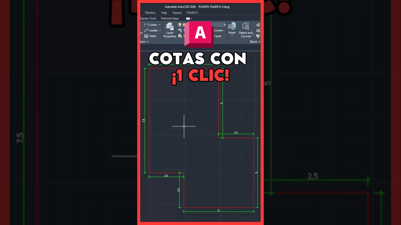 ✅ Cómo CREAR COTAS en AutoCAD con un Clic 