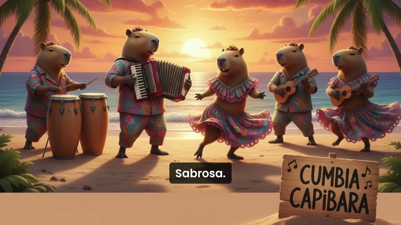 ¡CAPIBARAS BAILANDO CUMBIA COMPLETA! 🐻💃🔥