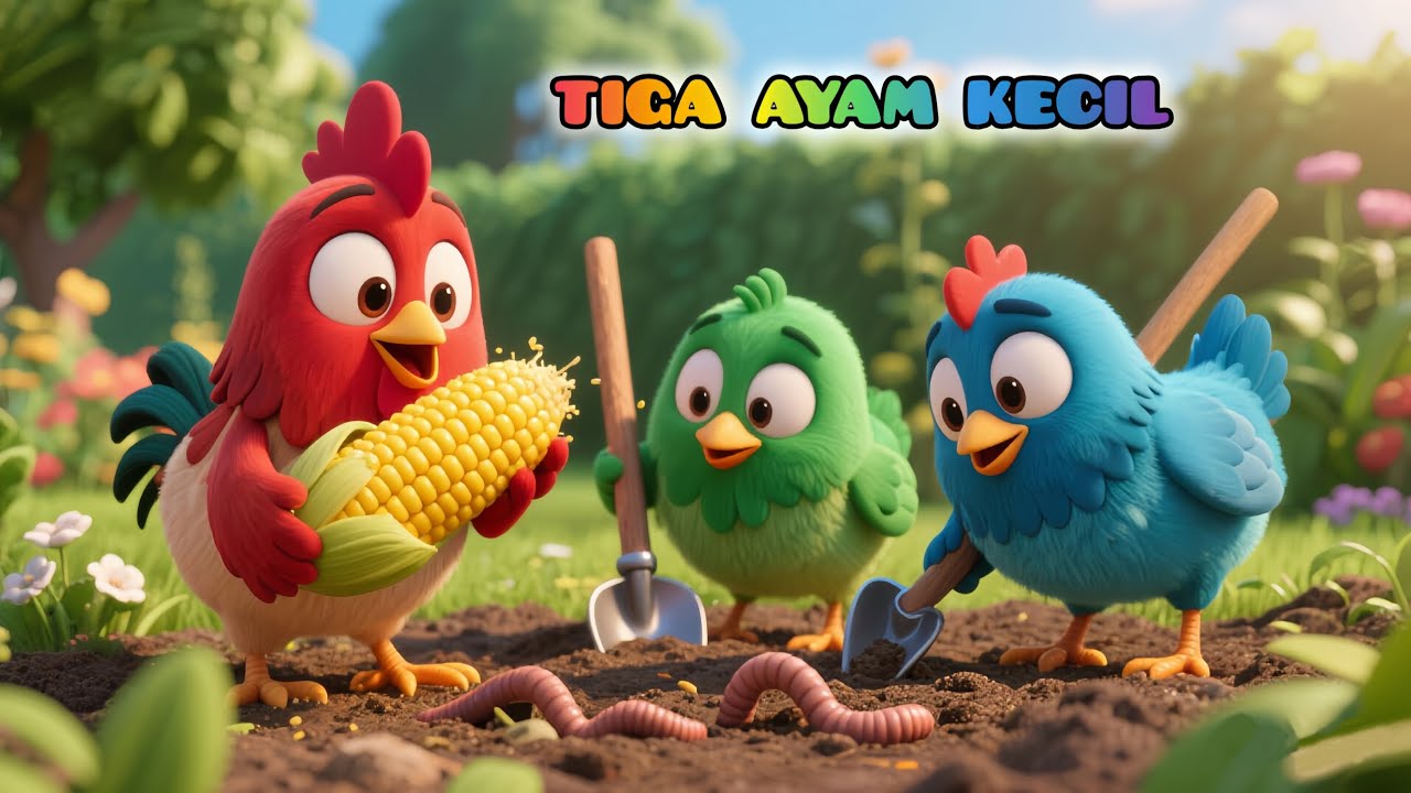 Tiga Ayam Kecil | Lagu Anak