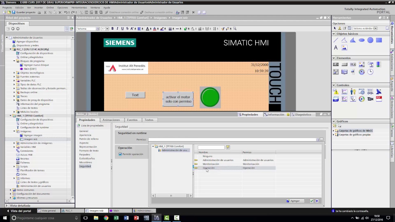HMI DE SIEMENS. ADMINISTRADOR DE USUARIOS
