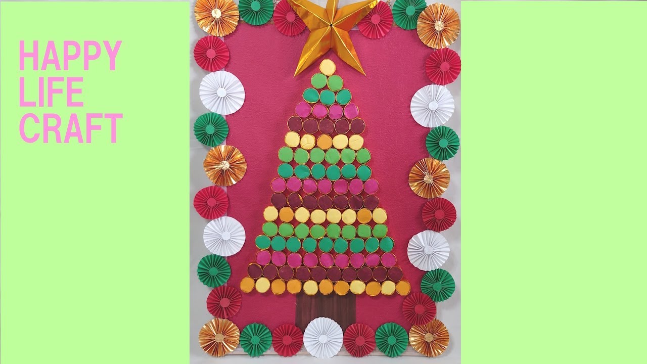 【paper craft】クリスマスツリーの壁面飾り　　🎄