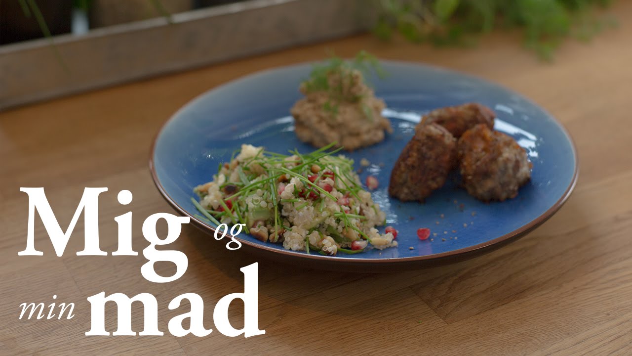 Oksedeller med mandelhummus og quinoa-salat | Carla Chloe