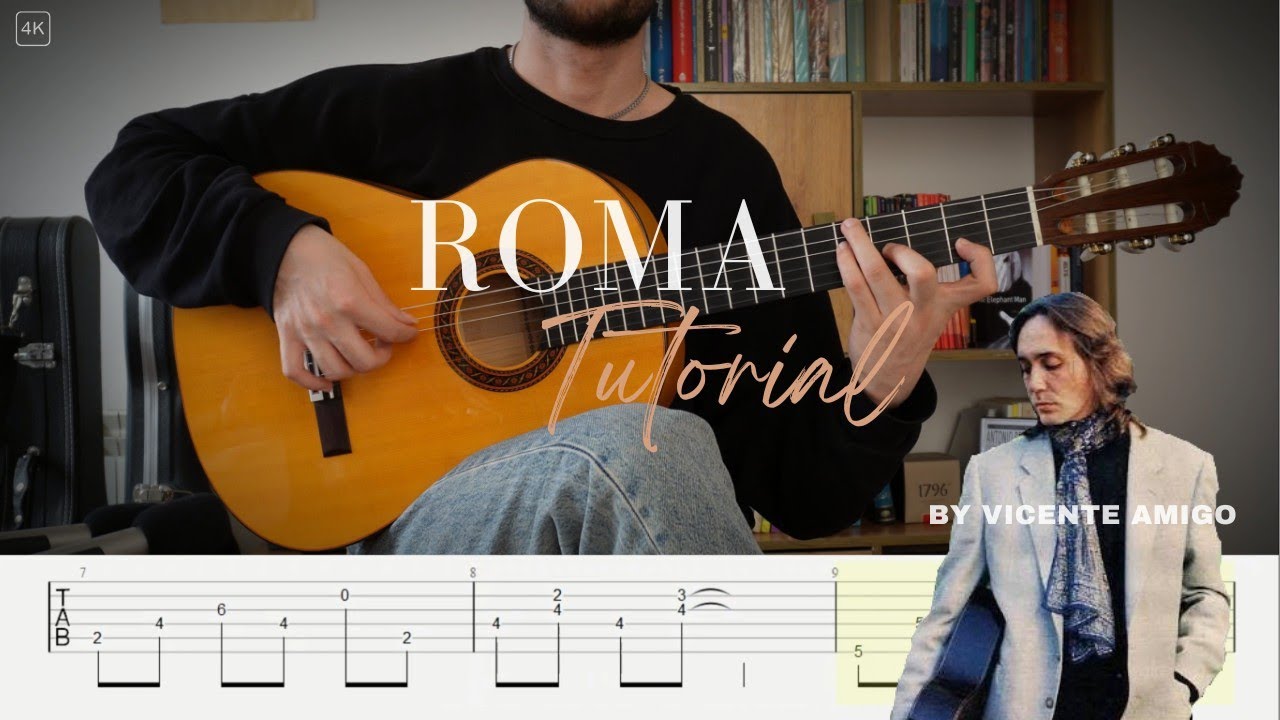 Learn to play Roma by Vicente amigo step by step (different tempos)#guitartutorial #guitarlesson 