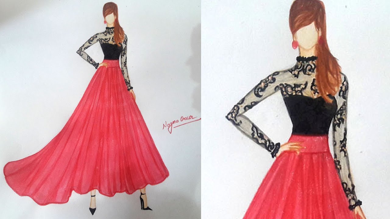 How to draw fashion dress
