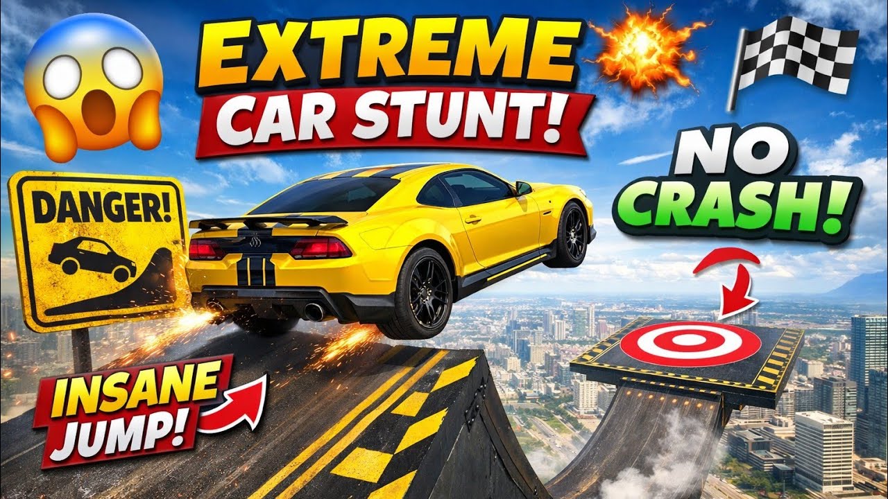 High Speed Car Stunt Challenge | Real Car Simulator Gameplay  🚀 No Crash Challenge