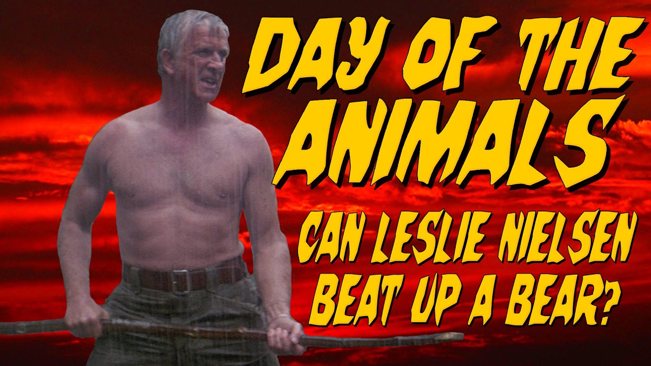 Leslie Nielsen fights a bear:  Day of the Animals, 1977