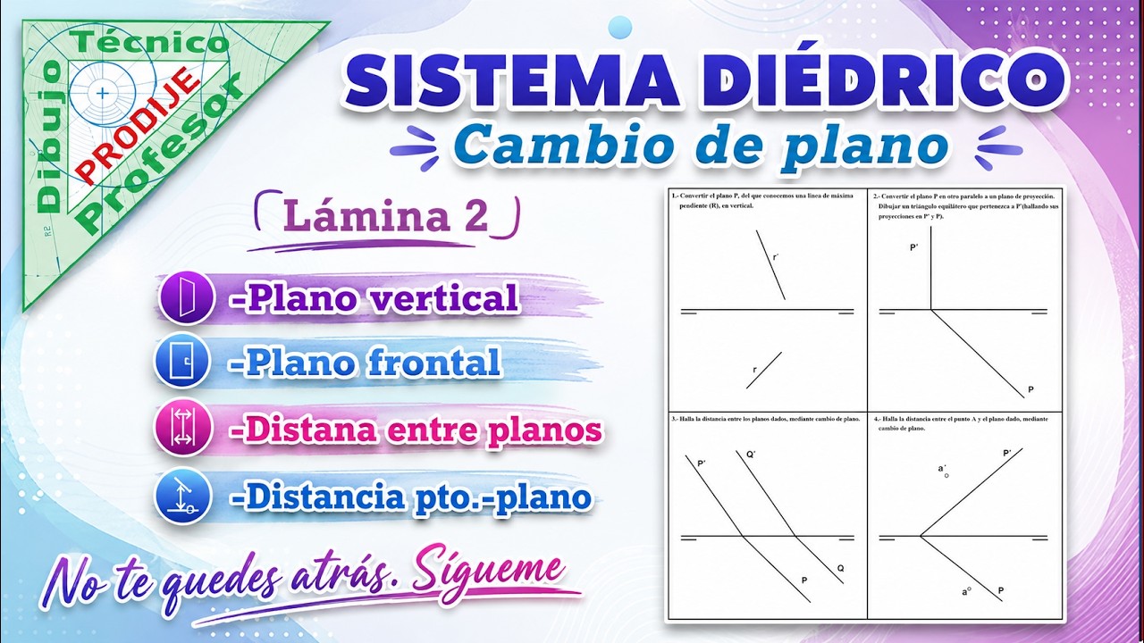 Diédrico. Cambio de plano LÁMINA 0 2 MOVIMIENTOS CON RECTAS Y PLANOS. INICIACIÓN. Dibujo técnico