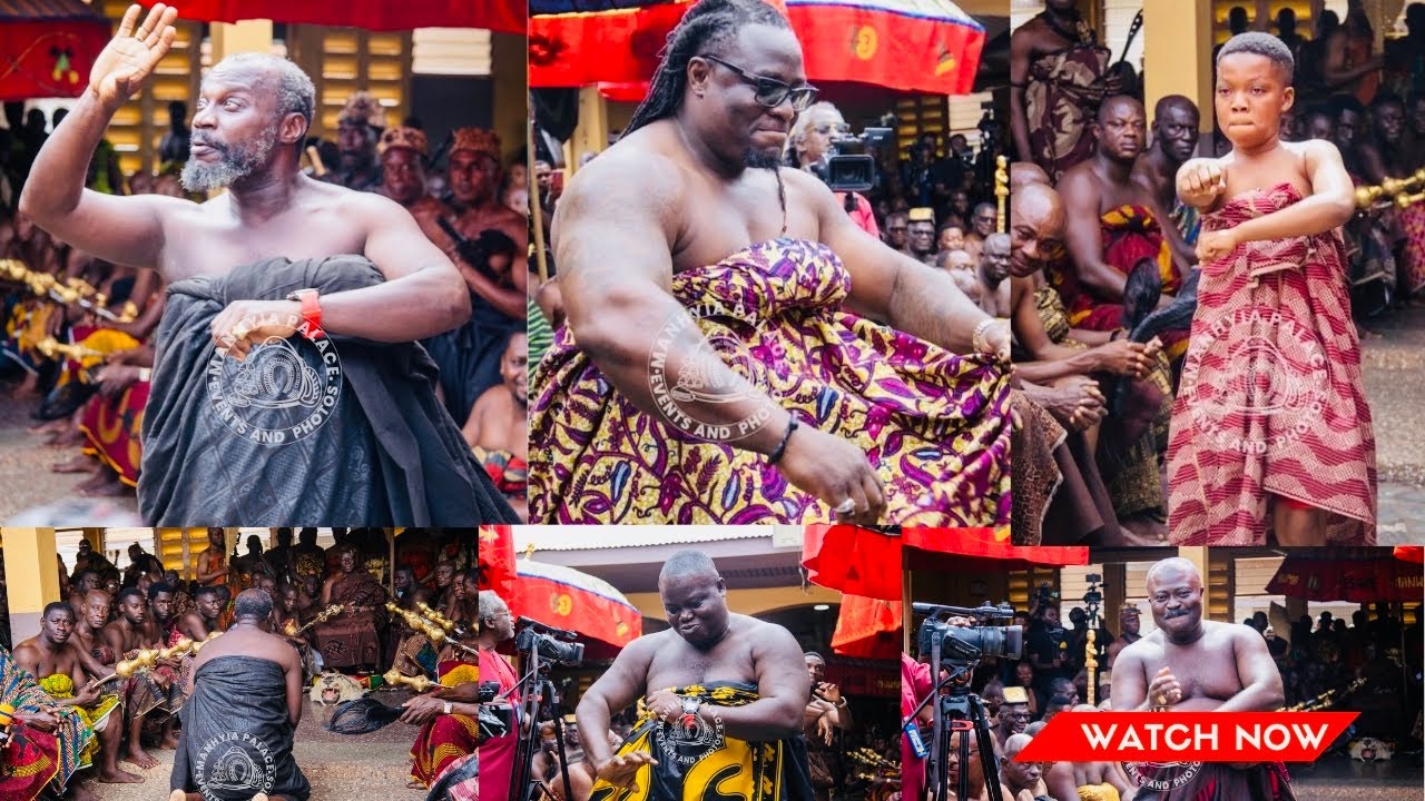 Wow! Otumfuo Abrempong & Amanhene Dance To Console Him After the Passing of Asantehemaa 