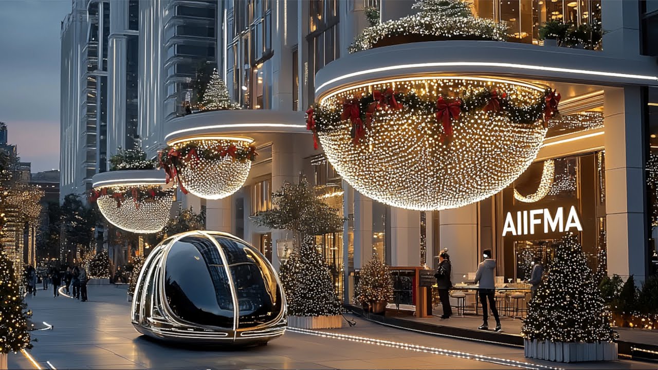 Christmas Inside AIFMA Mega City Metropolis with Holidays Cinematic Music | Festival of Lights