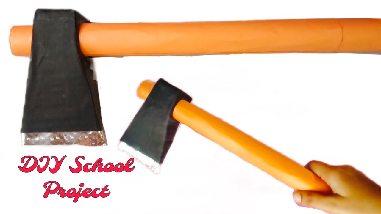 How to make axe with cardboard | craft for school project