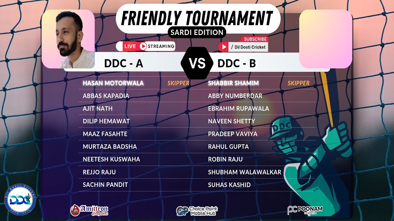 DDC - A vs DDC - B | 12-Mar-26 | DDC Friendly Tournament - Sardi Edition | Live Cricket Match 1