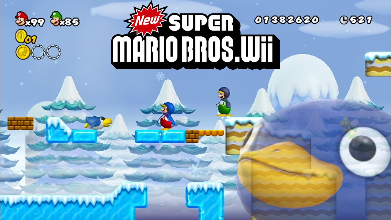 New Super Mario Bros. Wii Part 4: World 3 Part 1: Pingüino