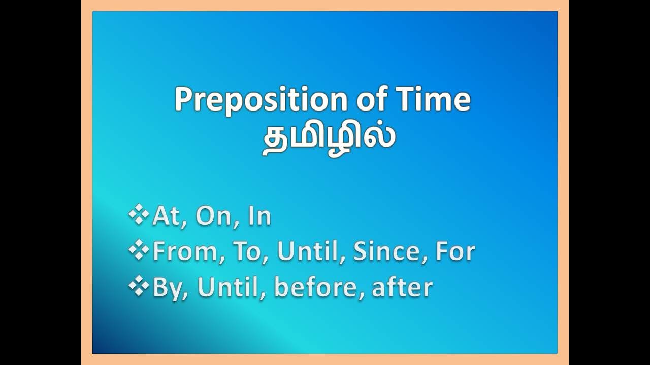 Preposition of Time