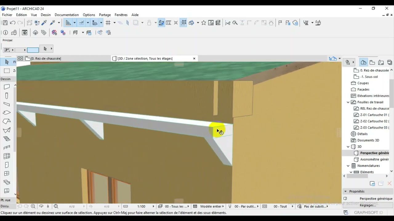 Vous Archicad 24 - Comment mettre un chéneau ?
