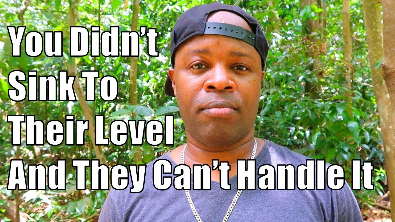 Вы не опустились до их уровня, и они не смогут с этим справиться.