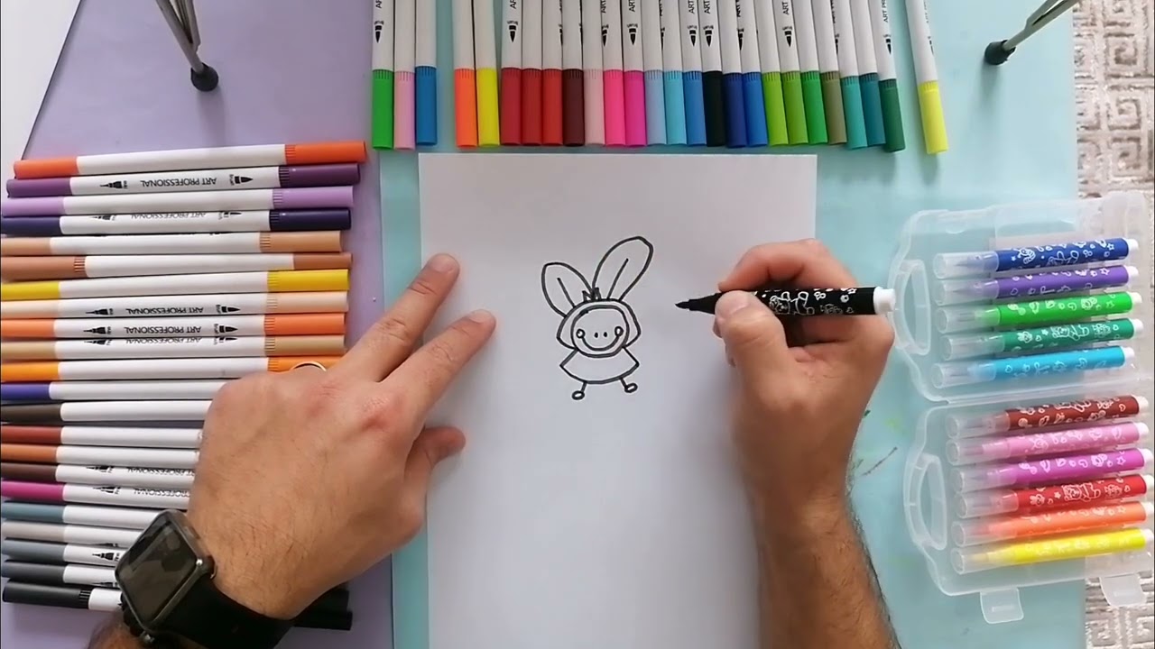 NASIL PERİ ÇİZİLİR KOLAYCA; HOW TO DRAW FAIRY FUNNY KID VIDEO