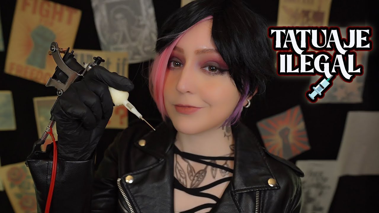 ⭐ASMR TATUADORA clandestina te hace un tatuaje ILEGAL 😳