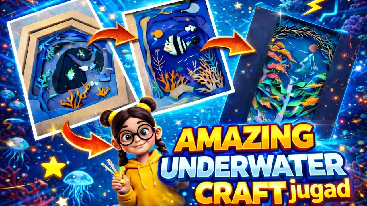DIY paper craft by waste products #trending video🎥 # Step by step # 3D craft pond and many details
