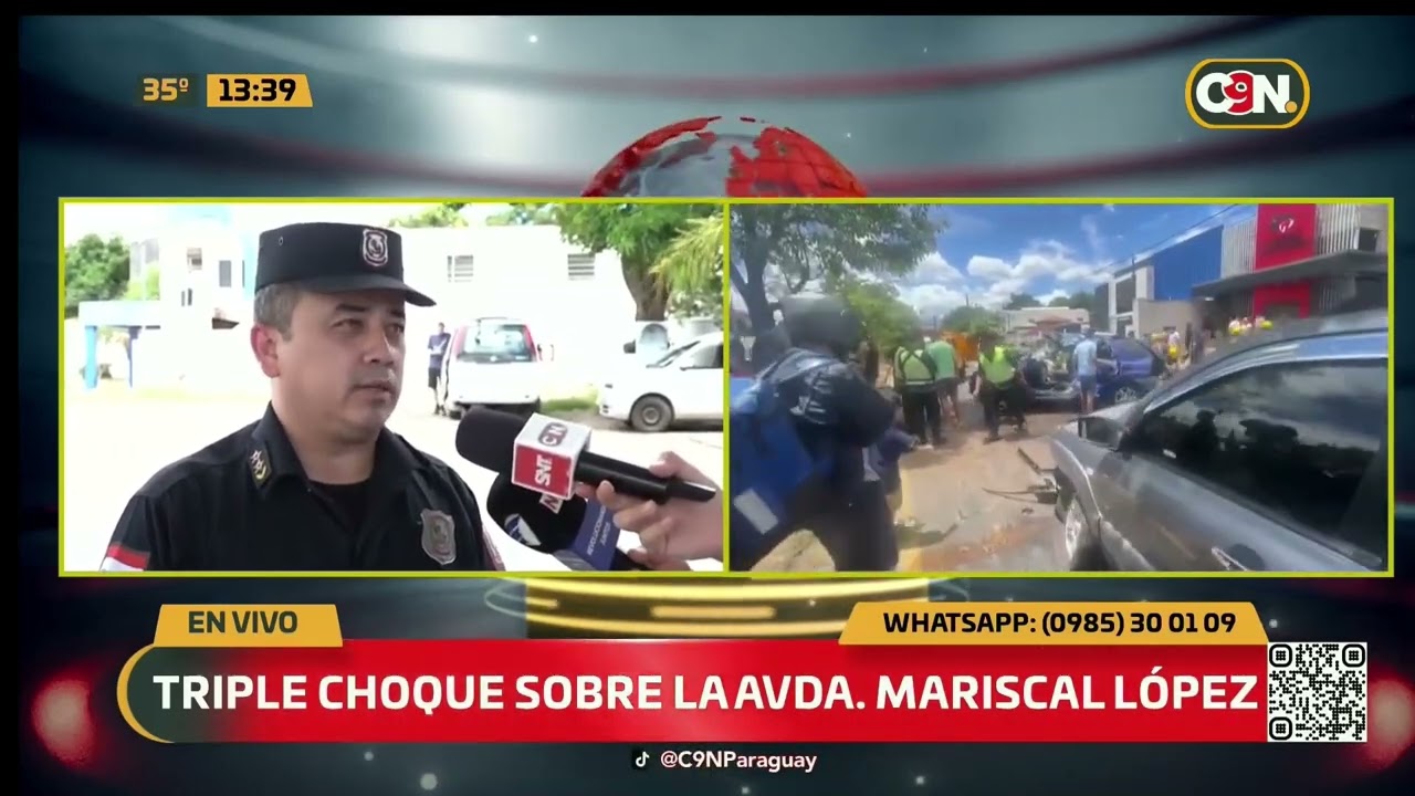 Triple choque sobre la avenida Mariscal López