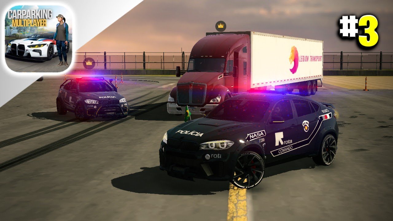 ESCOLTAMOS UMA CARGA PARA O EXÉRCITO | RP POLÍCIAL NO CAR PARKING MULTIPLAYER