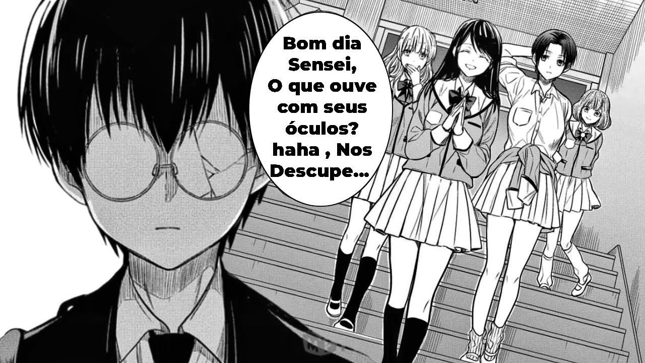 Sensei era intimidado até que seus óculos quebraram, e ele ensinou boas maneiras e elas se arrepende