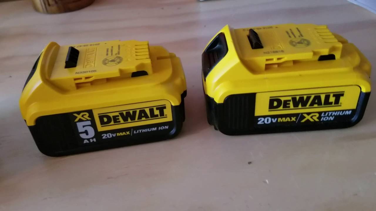Аккумулятор DeWalt 20 В 5 Ач против аккумулятора 4 Ач (литий-ионный)