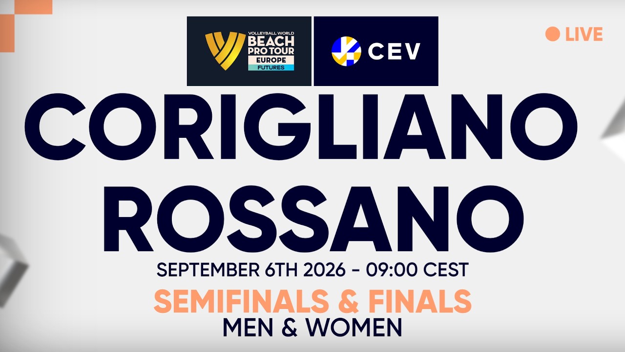 LIVE | 2026 Volleyball World Beach Pro Tour Futures | Corigliano Rossano | Semifinals & Finals M/W