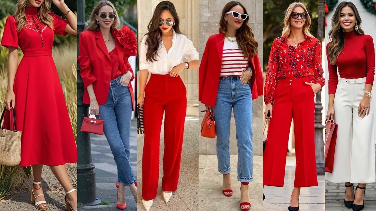 ATUENDOS MODERNOS EN COLOR ROJO 2025