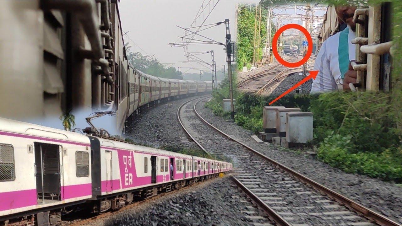 13104 Lalgola - Sealdah Bhagirathi Express Journey *Two Train in Same Track*