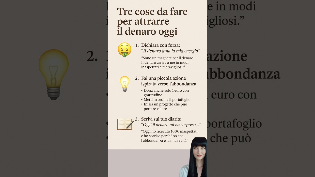Cose da fare oggi per attrarre denaro