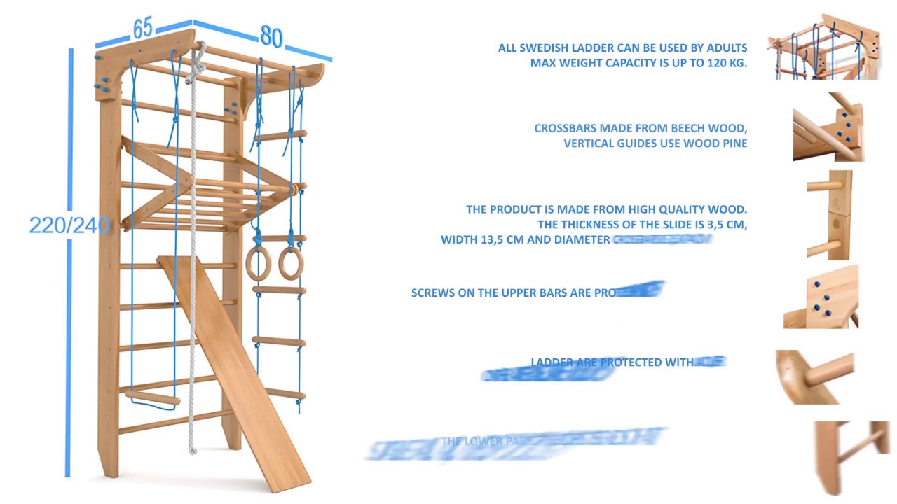 Wall Bars Swedish Ladder Sport Gymnastic - Kinder-3 EN - assembly instructions