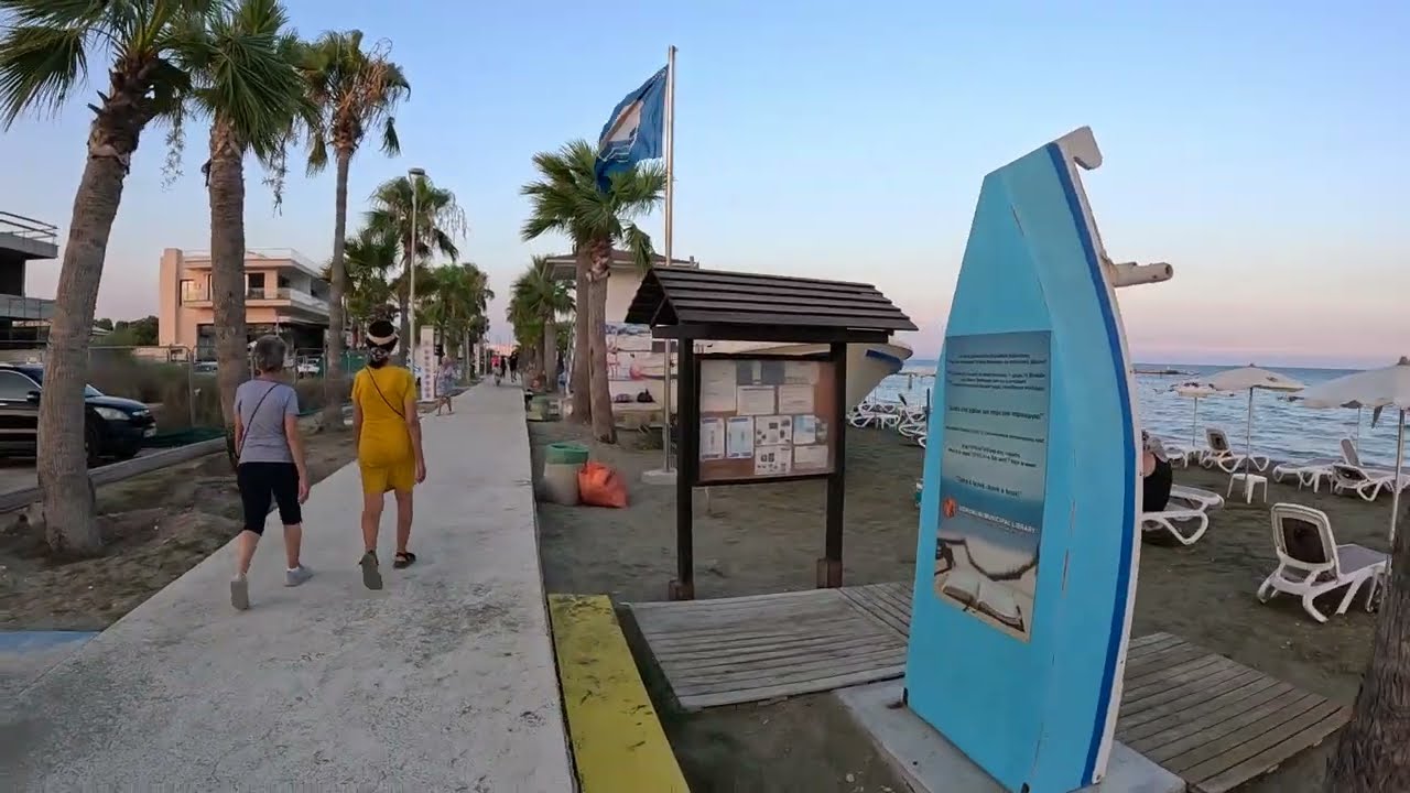 Walking Along Dekelia Road – Larnaca Seaside Trail  (one shot video) Cyprus 