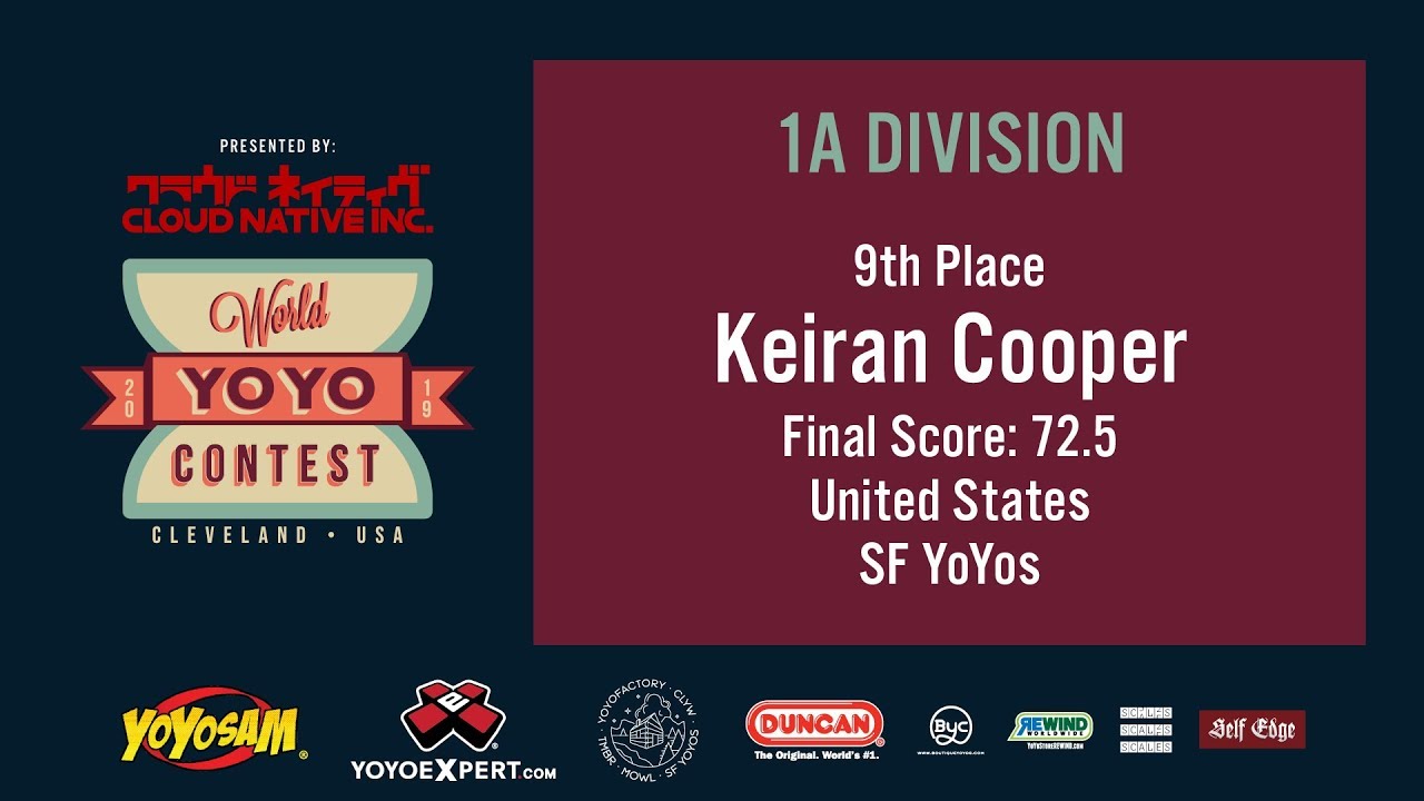 2019World Final 1A 09 Keiran Cooper WORLD YOYO CONTEST 2019 Presented by Cloud Native Inc WYYC2019