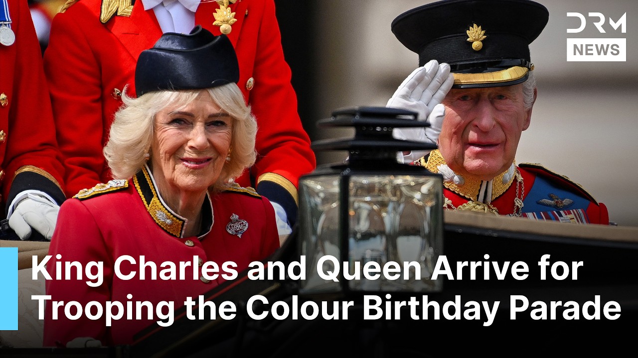 RAW MOMENTS: King Charles and Queen Camilla Arrive for Trooping the Colour Birthday Parade | AC1B