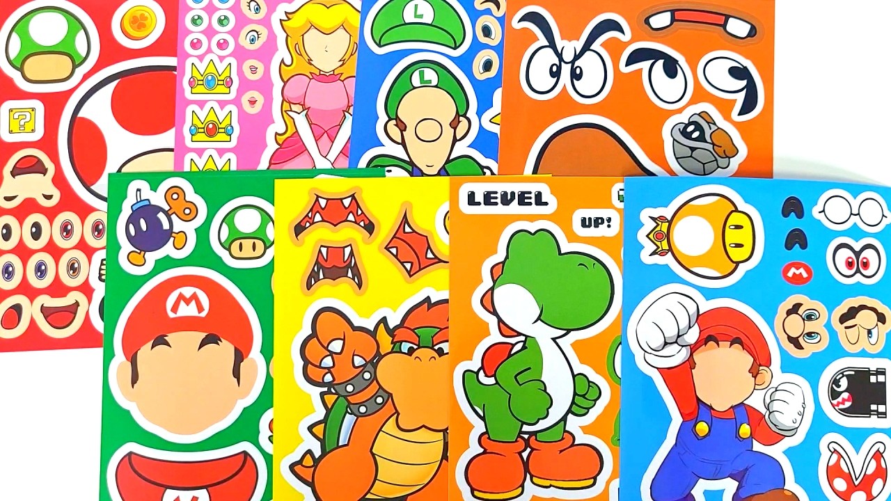 [Sticker Asmr] 🍄 Super Mario Sticker Book 🎮 슈퍼마리오 스티커 꾸미기