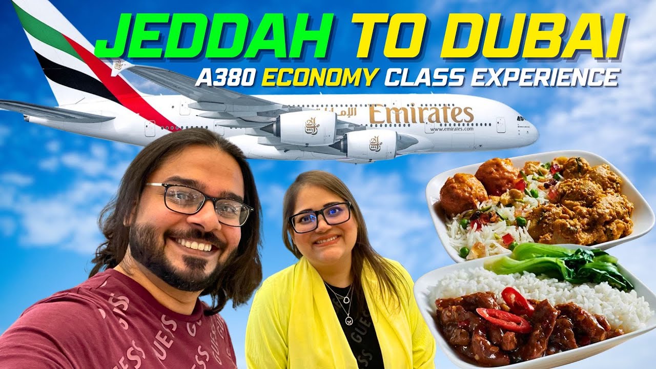 Emirates Airline Economy Class Review 😍 Travel Vlog 🤩 Jeddah to Dubai Travel ❤️ ​⁠مترجم بالعربي