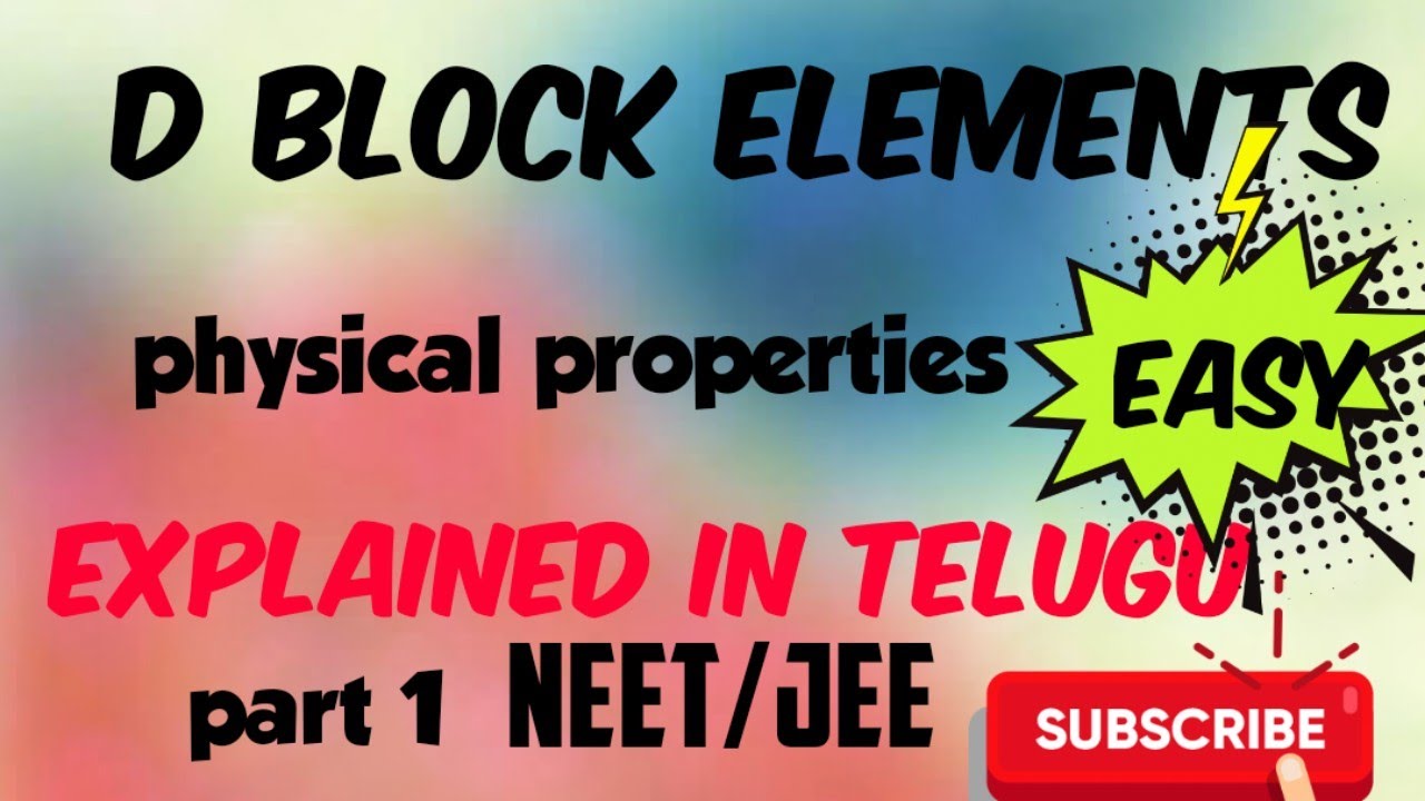 D block elements / properties of d block elements 🔥 Neet/ jee