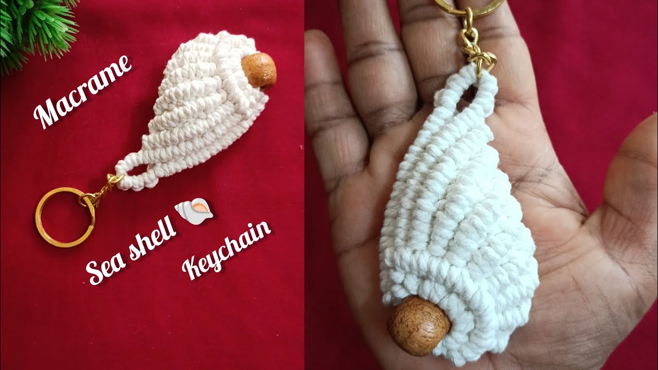 Macrame Sea Shell keychain | Easy tutorial for beginners | DIY | Boho style | Handmade #diy #macrame