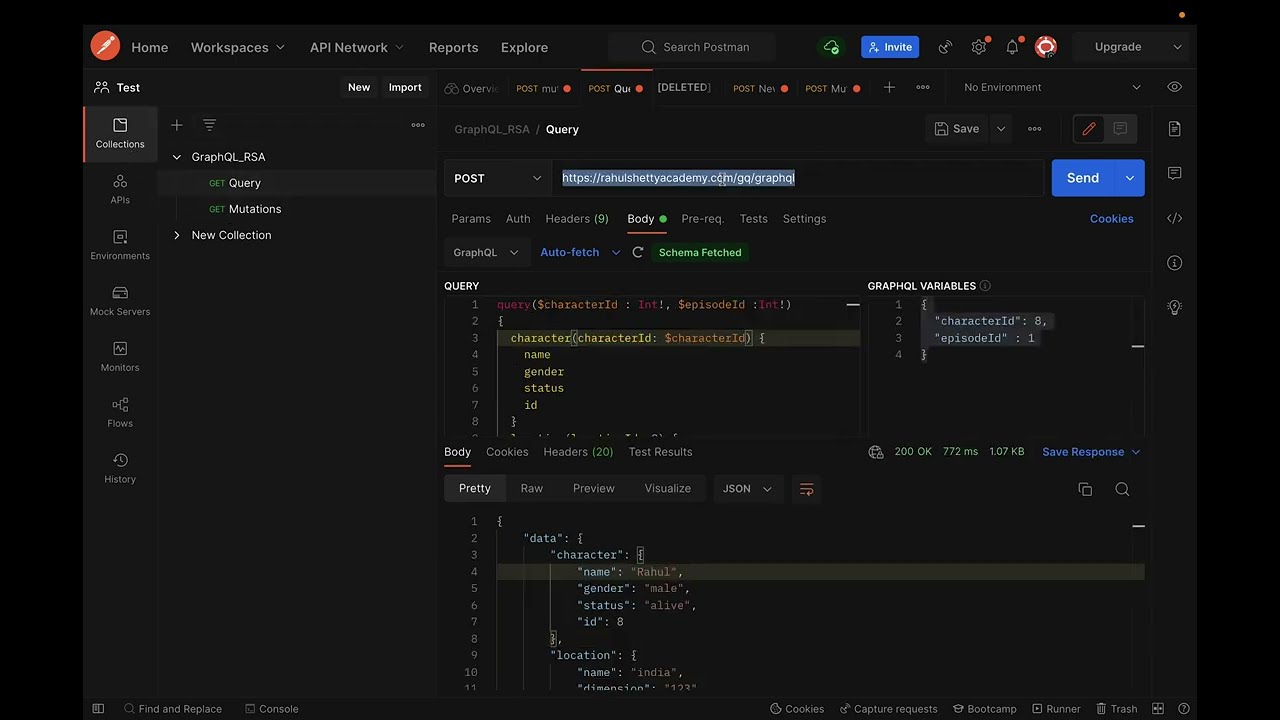 Part 6 - Test Multiple GraphQL Mutations with Query variables in Postman
